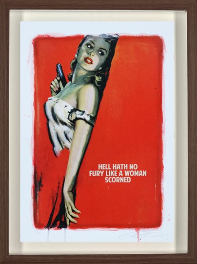 Hell Hath No Fury Like A Woman Scorned (Red) by The Connor Brothers - Framed Hand Embellished Paper